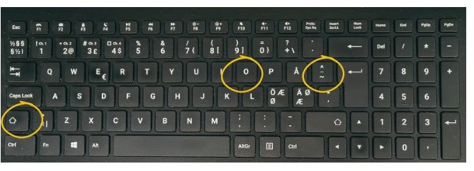 Ö på et dansk tastatur