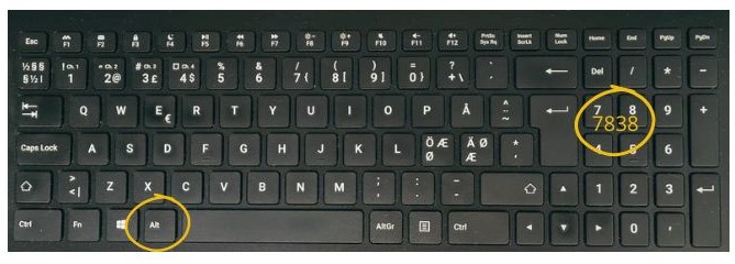  stort ß på et dansk tastaturlayout