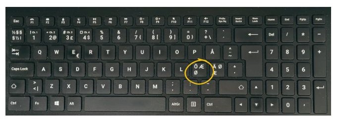 ö/Ö på tysk tastaturlayout