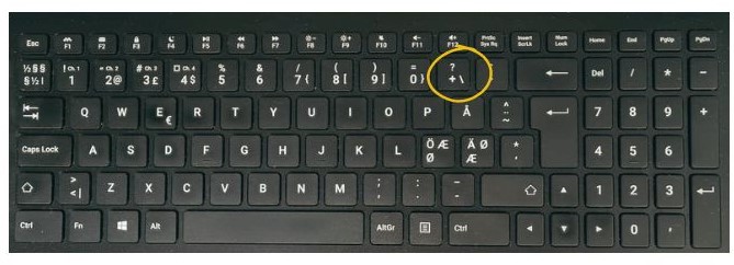 ß på tysk tastaturlayout